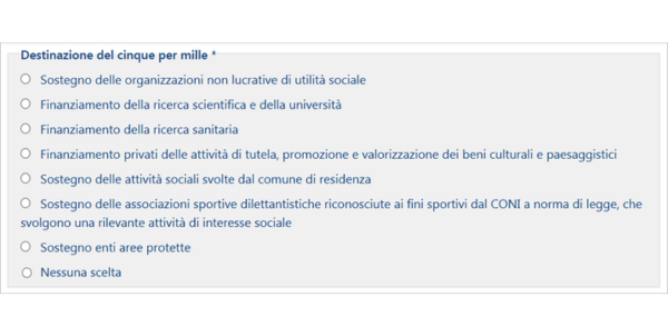 SCELTA PER LA DESTINAZIONE DEL CINQUE PER MILLE (2)